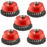 Wire Cup Brush Wheel 100mm for 7" or 9" Angle Grinder Twist Knot 5Pk AT236