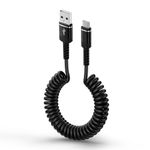 Coiled USB C Cable for Car, Retractable Type C Samsung Phone Charger Cable Fast Charger Lead for Samsung Galaxy S24 Ultra S23 FE S22 S21 S20 S10 S9+ A55 5G A54 A53 A35 A34 A22 A15 A14 A13, iPhone 15