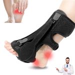 WISKA Plantar Fasciitis Night Splint - Foot Drop Orthotic Brace for Men & Women - Achilles Tendonitis Support with 3 Adjustable Straps - Relief Pain for Foot, Splint for Night Use