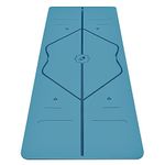 Liforme Original Yoga Mat – Free Yoga Bag Included - Patented Alignment System, Warrior-like Grip, Non-slip, Eco-friendly and Biodegradable, sweat-resistant, 4.2mm thick mat for comfort - Blue