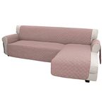 Easy-Going Sofa Slipcover L Shape Sofa Cover Sectional Couch Cover Chaise Lounge Cover Reversible Sofa Cover Furniture Protector Cover for Pets Kids Children Dog Cat (Large,Pink/Pink)