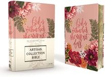 NIV, Artisan Collection Bible, Women’s Bible with Journaling Space, Cloth over Board, Pink Floral, Designed Edges under Gilding, Red Letter, Comfort Print