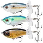 TRUSCEND Top Water Fishing Lures with BKK Hooks, Whopper Fishing Lure for Freshwater or Saltwater, Floating Lure for Bass Catfish Pike, Fishing Wobble Surface Bass Baits Teasers Fishing Gifts for Men