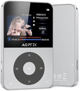 AGPTEK 64GB MP3 Reproductor Bluetooth 5.3, 2.3" TFT Horizontal Pantalla a Color, MP3 Player HiFi Música Portátil con Auriculares, Radio FM, Grabación, E-Book, Podómetro, Soporta hasta 128GB, Plata