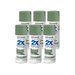 Rust-Oleum 249071-6PK Painter's Touch 2X Ultra Cover Spray Paint, 12 oz, Satin Moss Green, 6 Pack