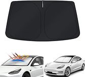 X-CAR Windshield Sun Shade Compatible with Tesla Model 3 2017-2023 Foldable Custom Visor Protector Sunshade