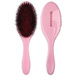Denman Boar Bristle Hair Brush – Smoothing & Shine Enhancing Brush for All Hair Types, Hairbrush for Women & Men, D81M Pink Crush