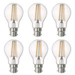 SD LUX B22 BC LED Bulbs Globe Vintage Filament Led Light Bulbs, 8W 850LM A60 No Flicker Bayonet Edison LED Bulbs Warm White 2700K,Non-dimmable, 2 Packs[Energy Class A+] (A60-B22)