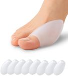 Sumifun Gel Bunion Pads Protector - 8 Count Reusable & Washable Bunion Cushion for Big Toe Relief Pain from Friction, Rubbing and Pressure