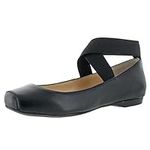 Jessica Simpson Women's Mandalaye Ballet Flat, Black/Black, 4 UK