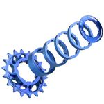 CooMeng 18T Single Speed Cogs Conversion Kit for Multi-speed Bike to Dirt Jump/BMX, Aluminum Single Speed Cassette with Spacer and Locking Ring - Blue