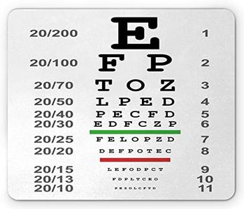 Ambesonne Eye Chart Mouse Pad, Sign Post for an Eye Test or Control Used by Doctors, Rectangle Non-Slip Rubber Mousepad, Standard Size, White Multicolor