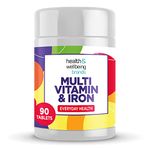 High Strength Multivitamin & Iron - Includes Important Immune Defence with Vitamin C, D & B6 | One-A-Day Easy-Swallow 90 Pack of Tablets by Club Vits (90)