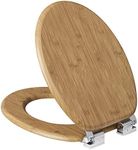 eSituro Wooden Toilet Seat,Soft Close Toilet Seat Lid Cover with Adjustable Hinge,Anti-Slip,Anti-Bacterial for Family BathroomSTS0389