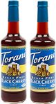 Torani Sugar-Free Black Cherry Flavour Syrup, 750ml bottle, 2 Pack, dark brown