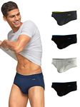 XYXX Men's Underwear Uno IntelliSoft Antimicrobial Micro Modal Brief Pack of 5 (Dress Blue ; Coral Grey ; Black ; Heather Grey ; Black; M)