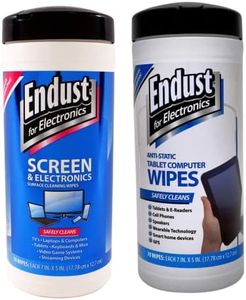 Endust For Electronics Screen Cleaner Wipes, Electronics Surface Cleaning Wipes, For Tablet, E-Reader, Monitor, Laptop, Phone, TV, GPS, Pre-Moistened, Alcohol & Ammonia Free, 140 Count (Pack of 2)