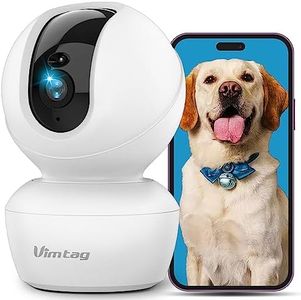 VIMTAG Dog Camera, 3.5K/6MP 360° Pan/Tilt 2.4G WiFi Indoor Camera for Pet/Baby/Home Security with Phone App, 2-Way Audio/AI Human/Sound/Motion Detection, Night Vision, Support Alexa/Max 512G TF Card