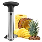 NIUQIGE Stainless Steel Pineapple Slicer, Pineapple Slicer, Pineapple Peeler, Pineapple Slicer, Core Remover with Removable Handle, Upgraded Fruit Cutter for Home & Kitchen
