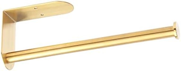 OBODING Paper Towel Holder, Self Adhesive or Drilling, Under Cabinet Paper Towel Holder Wall Mount, 304 Stainless Steel Towel Rack for Kitchen, Cabinet, Bathroom (1 Pack, Gold)