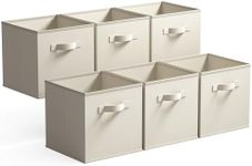 GRANNY SAYS Cube Storage, 13x13 Storage Cube Organizer, Foldable Fabric Cube Storage Bins with Handle, Closet Cube Baskets for Organizing, Cubby Storage Box, Beige, 6-Pack