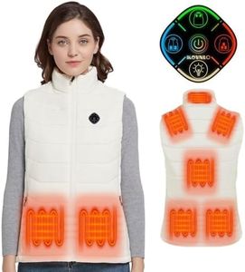 KOVNLO Womens Heated Vest, 5 in 1 Smart Controller, Lights-out Design, Electric Heated Jackets (Battery Pack Not Included)
