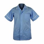 Skywear Men's Medical Healthcare Tunic, Nurse Hospital Dentist Uniform, Hospital Blue with White, L