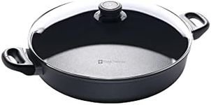 Swiss Diamond 12.5 Inch, 4.5 Quart Sauteuse Nonstick Induction Diamond Coated Aluminum Sauteuse with Lid, Dishwasher and Oven Safe