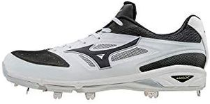 Mizuno Men's Dominant Ic Baseball Shoe, White/Black, 7 D US