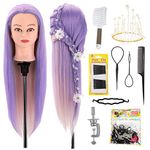 Neverland Beauty Mannequin Head 26 Inch 50% Human Hair Training Hairdressing Manikin Cosmetology Doll Head for Styling With Braiding Tools and Table Clamp