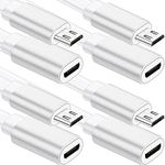 Sumind 4 Pack 10 ft/ 3 m Micro USB Extension Cable Male to Female Extender Cord Compatible with Zmodo Wireless Security Camera Flat Power Cable, Cable Clips Included (White)