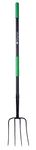 Hooyman 4-Tine Pitch Fork with Heavy Duty Forged Construction, Ergonomic No-Slip H-Grip Handles, and Fiberglass Core for Gardening, Land Management, Yardwork, Farming, and Outdoors