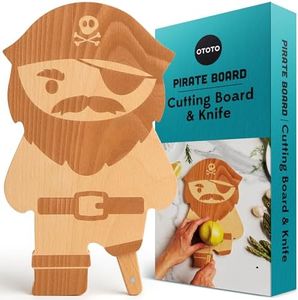 OTOTO Cutting Board Wooden & Plastic Cutting Boards for Kitchen, Fun & Spooky Kitchen Gadgets, Housewarming & Goth Gifts, Dishwasher Safe (Pirate, Wood)