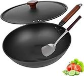 ezzelux Carbon Steel Wok Pan With L