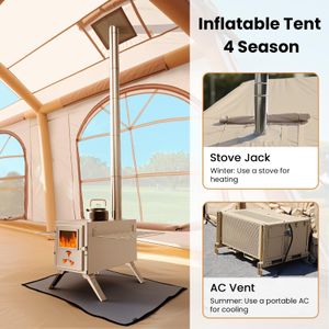 Ytaoeo Inflatable Camping Tent for 8-10 People – 2 Room, Waterproof Oxford, Chimney Opening, 4 Season