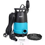 KATSU 750W Portable Submersible Pump for Clean and Dirty Water 17500L/h for Garden Pond, Pools, Ditches + Float Switch + Changeable Base