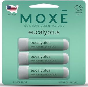 MOXĒ Eucalyptus Essential Oil Nasal Inhaler, Sinus & Congestion Relief, Daily Relaxation, Stress Relief, Therapeutic No-Mess Aromatherapy, Pure and Natural, Made in USA (3 Pack)