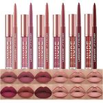 12 Pcs Liquid Lipstick Lipliner Set Nude Lipliner Matte Lipstick Long Lasting Non-Fading Waterproof Lip Glosses Makeup Set Gift For Women (Set A)