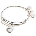 Alex and Ani Because I Love You Expandable Wire Bangle Bracelet for Women, Meaningful Charms, 2 to 3.5 in, 1 Count (Pack of 1), Sterling Silver