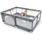 Kidoola Baby Playpen with Padded Frame & Mesh Walls, Play Pen with Balls, Pull Rings, Playpen for Babies and Toddlers, Ideal for Indoor & Outdoor, Baby Play Pen with Mat - Unisex (150x180cm)