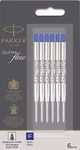 Parker Quinkflow Ink Refill for Ballpoint Pens Fine Point Blue Pack of 6 Refills (1782468)