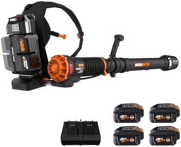 Worx Nitro 80V LEAFJET Leaf Blower Cordless with Battery and Charger, WG572 Brushless Motor Blowers for Lawn Care, Cordless Leaf Blower – (4) Batteries, Charger, and Basecamp Included