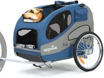 Sepnine Dog Bike Trailer, Dog Cart for Bicycle, Suitable for Small and Medium Pets, Easy Folding Cart Frame, Quick Release Wheel, Universal Bicycle Coupler, 88LBS