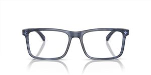 Emporio Armani Men's Ea3227 Prescription Eyewear Frames, Shiny Blue/Top Smoke/Demo Lens, 56 mm