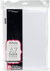 Darice Tarjetas Pesadas A7 con Sobres (5,25 x 7,25 cm), 50 Unidades, Color Blanco