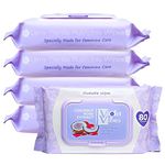 Violet Vibes Flushable Wipes for Women - Coconut Rose, 400 Count, Plant Based, Gentle on Sensitive Skin