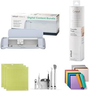 Cricut Maker 3 Vinyl Starter Kit | Includes Maker 3 Smart Cutting Machine, 30 Images of Digital Content, 12ft Roll of Transfer Tape, Permanent Vinyl Sampler (40 Colors), Tool Kit, & 3 Machine Mats
