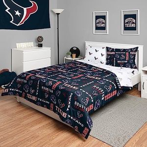 FOCO Houston Texans NFL Team Color Bed in a Bag Comforter Bedding 5 Piece Full Set