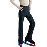 LIUHUO Men's Plain Black Figure Skating Pants