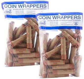 BAZIC Products Penny Coin Wrappers – Durable Preformed Paper Tube, Sleeves for Coin Sorter and Holder, 36/Pack, 2 Packs